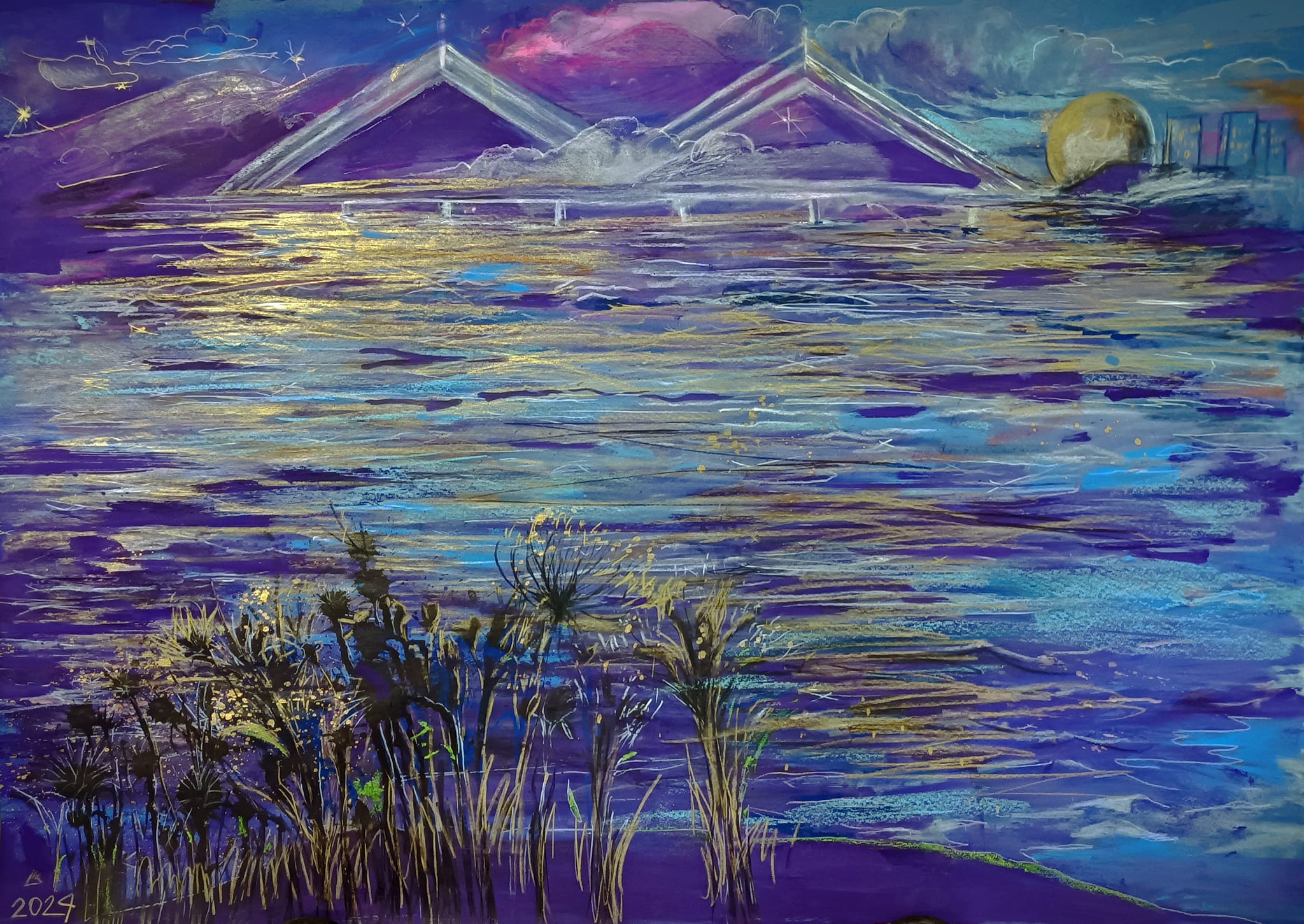 il ponte di liberta- Novi Sad (tecnica mista) 100 x 70 cm; 2024; 200€