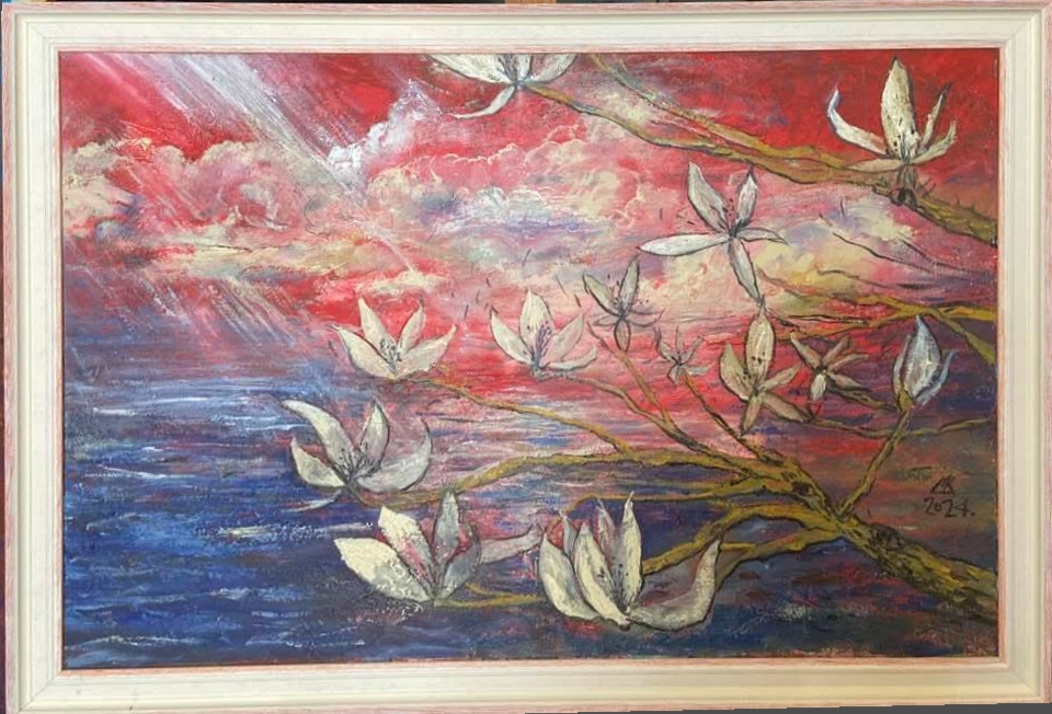 Magnolia  (olio su tela) 60 x 80 cm; 2024; 800€