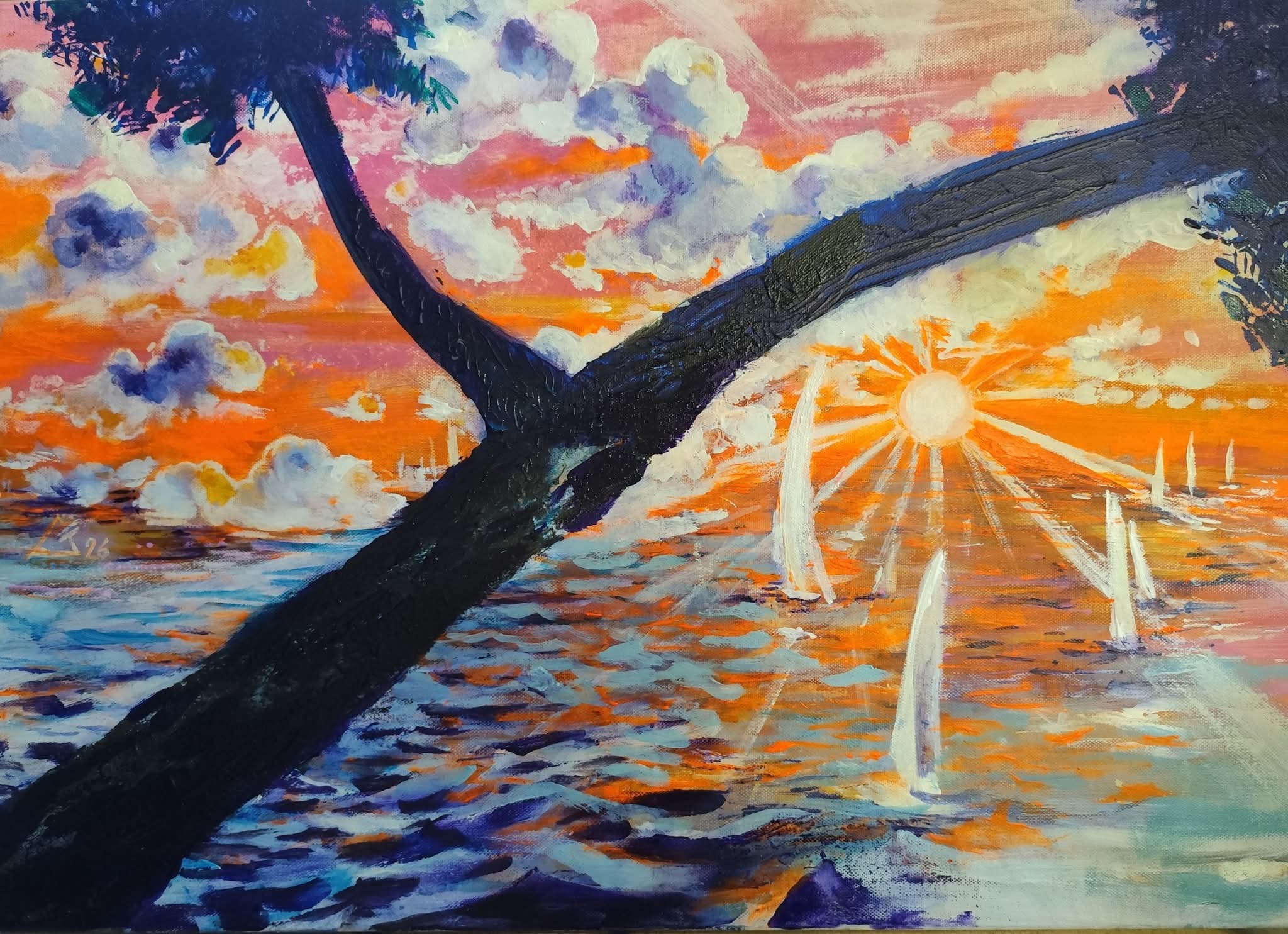 Voci del tramonto  (Acrilico su tela) 50 x 70 cm; 2026; 600€
