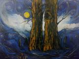 La luna mi ha sussurrato  (acrlyic/olio su tela) 50 x 70 cm; 2019; 500€