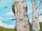 Parapendii sul Monte Avena (acrlyic/olio su tela) 2,40 m x 60 cm; 2012; 2400€