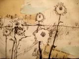 Winter (Collage/ drawing; framed)  15 x 21cm; 2021; 50€